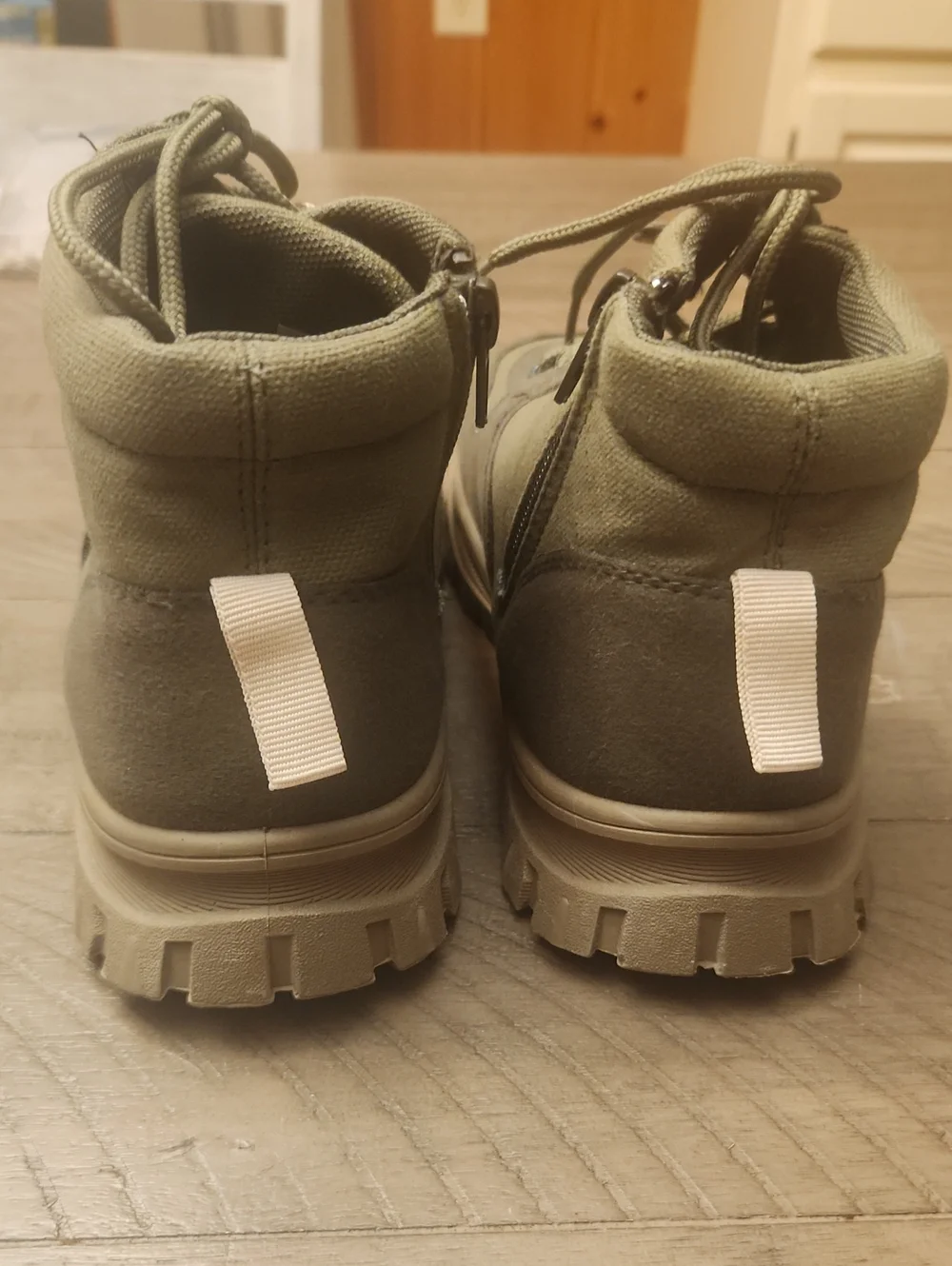 FABKIDS Olive Green Lace-Up Ankle Boots